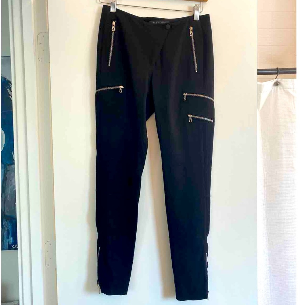 Rag & Bone crepe zippered track pants/joggers